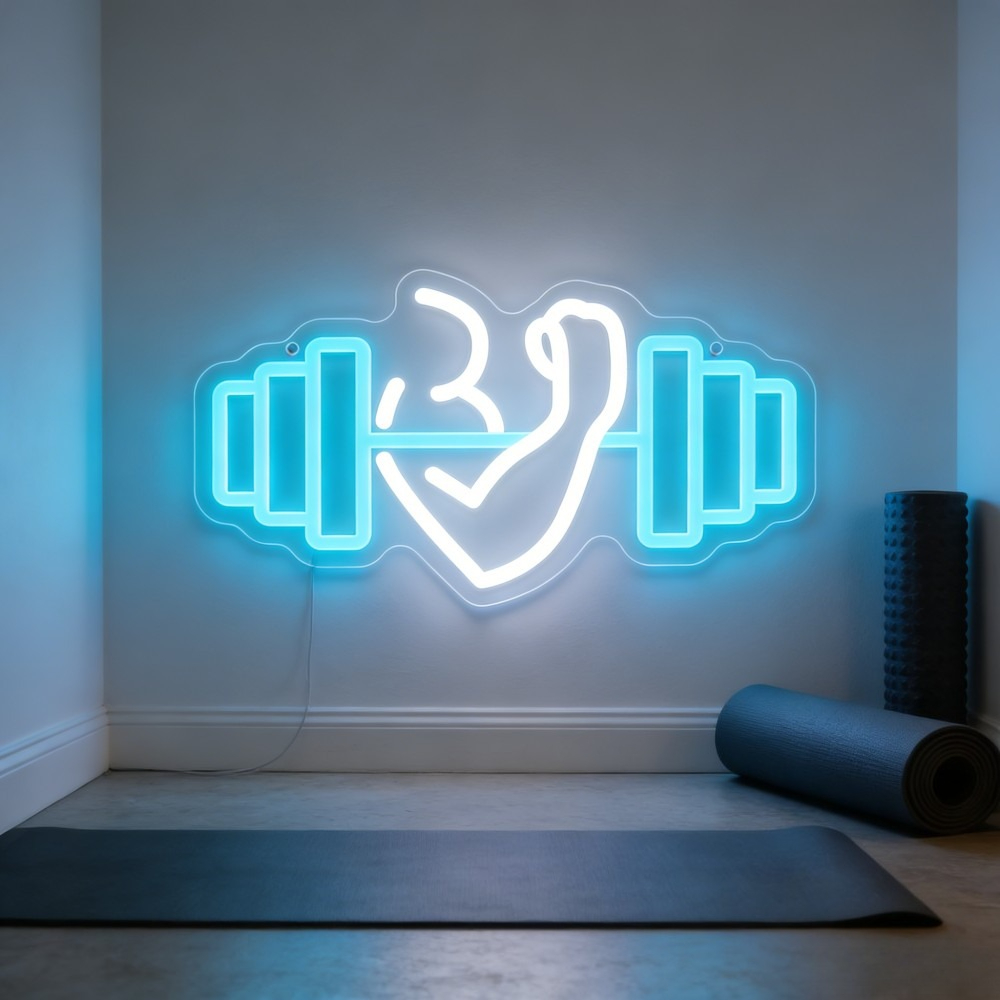 Biceps Dambıl Neon Tabela LED  - Home Gym Yoga Room incelemesi ve fiyatı