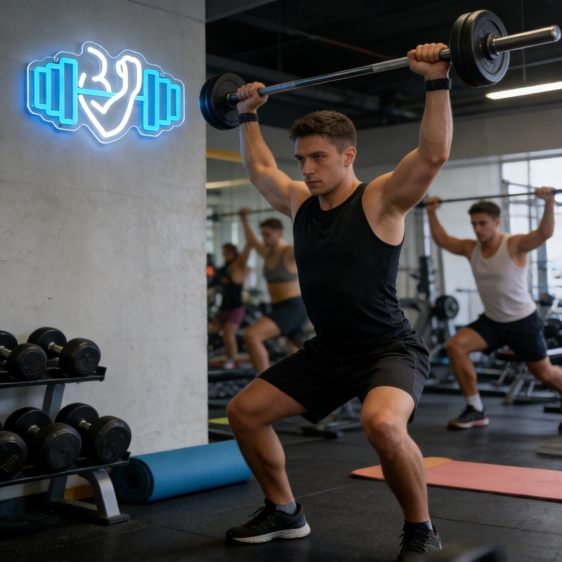 Biceps Dambıl Neon Tabela LED  - Home Gym Yoga Room incelemesi ve fiyatı