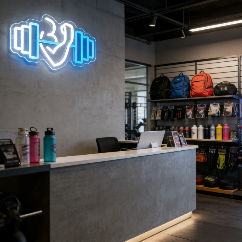 Biceps Dambıl Neon Tabela LED  - Home Gym Yoga Room incelemesi ve fiyatı